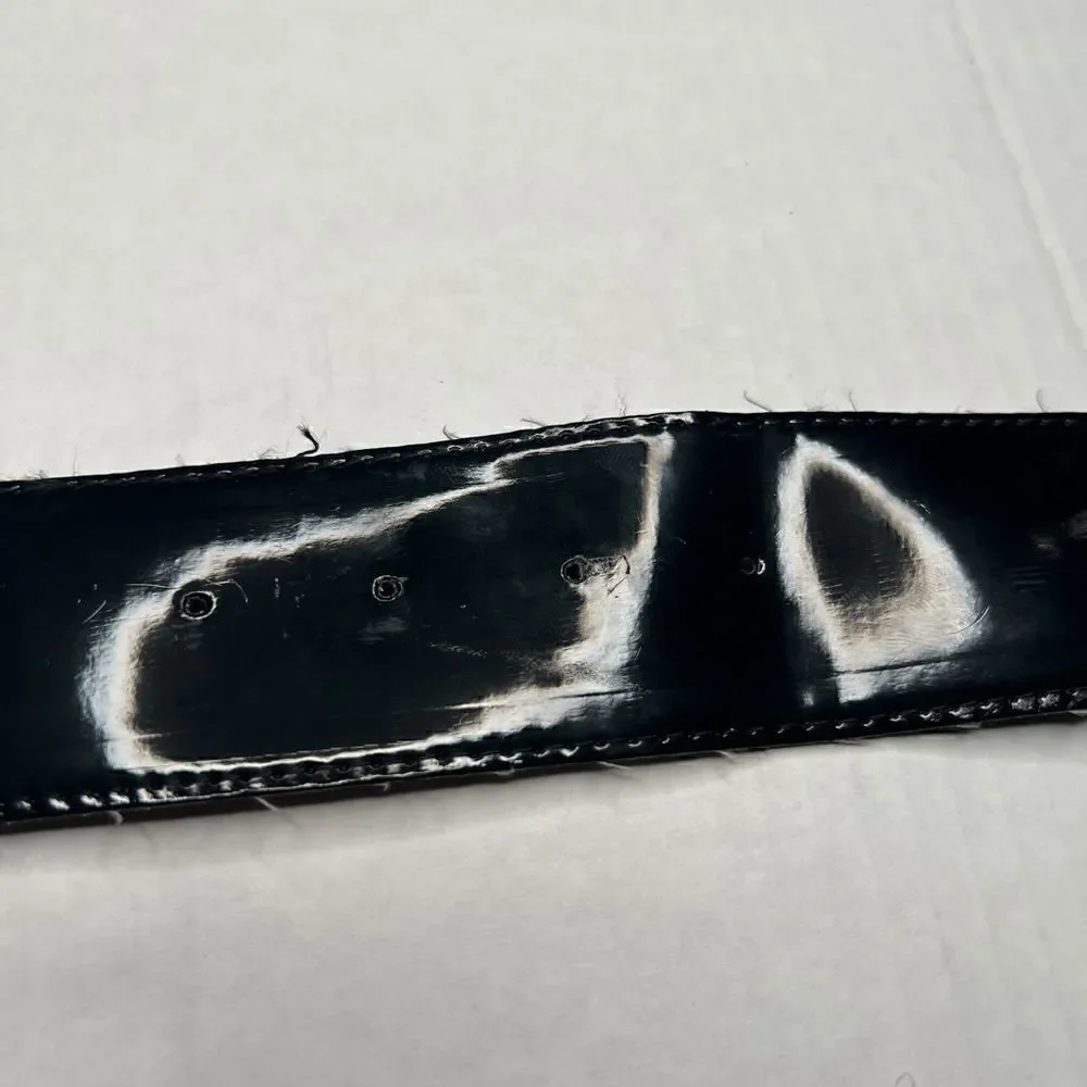 3/$15 or 5/$20 High waisted shiny black belt with elastic back 33”